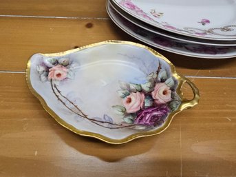 Antique Hand-painted Limoges Porcelain Small Serving Or Candy Dish—signed