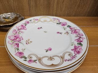 3 Antique Limoges  Dinner Plates