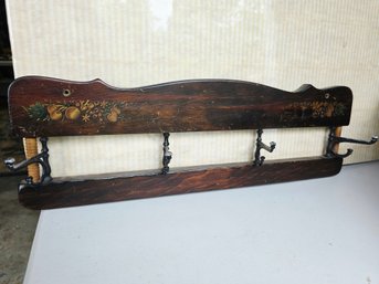 Vintage Wooden Wall-mounted Rack, For Hats, Coats, Or Ties