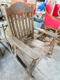 Rustic Weathered Wooden Rocking Chairh