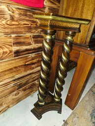 Vintage Double Barley Twist Pedestal Plant Stand