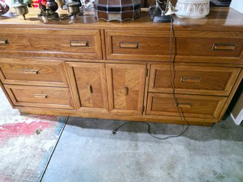 Gorgeous  Oak  Long Horizontal Triple Dresser / Credenza / Combo Dresser