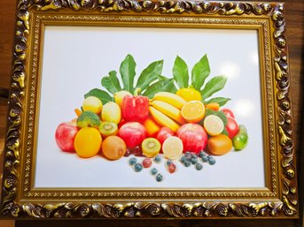 Raised Relief Print 'Fruit' By Harro Maass In A Gorgeous Frame