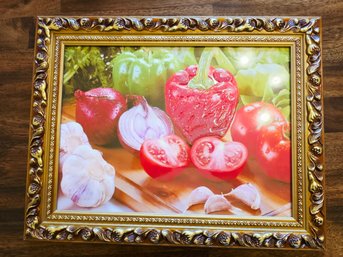 Raised Relief Print  Kitchen Still-life In Beautiful Frame