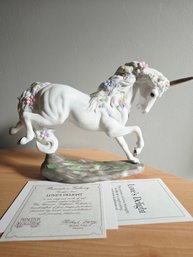 'Love's Delight' Porcelain Unicorn, Sculpted By Michael Tracy And Released In 1989