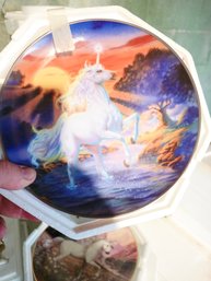 Limited-edition Collector Plates (10) From The Diamond Unicorn Series By The Franklin Mint