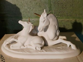 'The Protector Of Innocence,' A Fine Bisque Porcelain Sculpture ,  David Cornell For The Franklin Mint