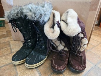 Two Pair Of Woman Boots, Size 8