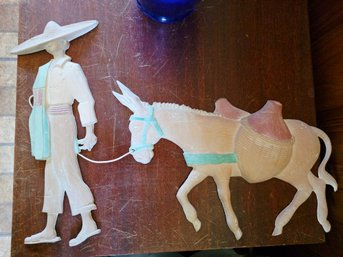 Vintage Two-piece Cast Metal Or Aluminum Wall Art Set