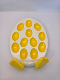 Vintage Bella Casa Ganz Deviled Egg Plate Platter Tray With Duck Feet