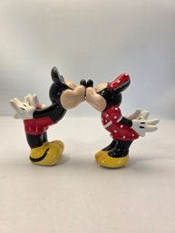 Pair Of Ceramic Disney Mickey & Minnie Spice Of Life Salt & Pepper Shakers Featuring Mickey
