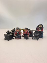 Vintage Cast Iron Miniatures Including Rare Amish Salt And Pepper Shakers!