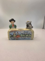 Vintage Ceramic Matador And Bull Nodder Salt And Pepper Shaker Set