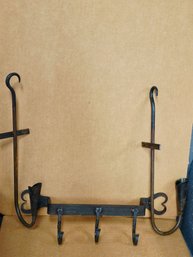 One  Hand-forged Wrought Iron Wall-mounted Hook Utility Rack 2  Hand-forged Wrought Iron Hanging Candle Holder