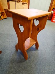 Rustic Solid Pine Wood Country-cottage Accent End Table Or Plant Stand