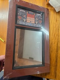 Americana Folk Art Framed Wall Mirror