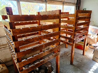 Custom Made  Dark-stained Wooden Freestanding Golf Club Racks