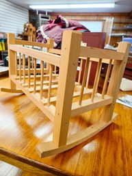 5 Light Wood Child's Doll Rocking Cradles,