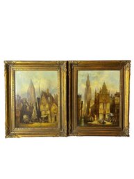 PAIR OF OIL ON CANVAS, 1800'S PAINTINGS, H. SCHAFER, SEE SIGNATURE! WOW SO NICE!  (8C)