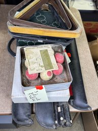 (106A) LARGE LOT OF BILLARD BALLS, POOL STICKS AND RACKS! AS IS- AS SHOWN