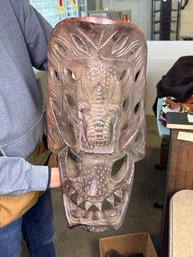 (107A) UNIQUE TRIBAL STYLE HANDCARVED MASK