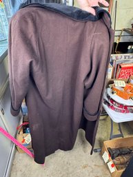 (113A) VINTAGE WOOL FULL LENGTH COAT BY FORECASTER OF BOSTON- SIZE 10