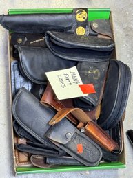 (115A) MANY EMPTY KNIFE CASES, SHEATHS AND OTHER CASES!