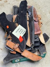 (119A) LARGE LOT OF MANY EMPTY KNIFE SHEATHS