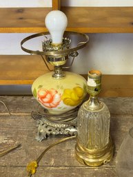 (32D) LOT OF TWO DECORATIVE LAMPS, AS IS- AS SHOWN