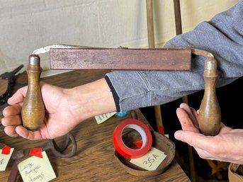 (40A) ANTIQUE #8 DRAWKNIFE WITH WOODEN BLADE COVER