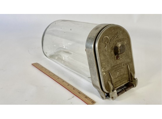 RARE PANAY HORIZONTAL GLASS SHOW JAR 1890's COUNTER TOP CANDY JAR
