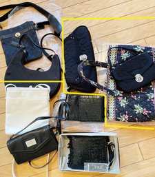 Lot Of 9 Designer Womens Purses, Handbags, Pocketbooks: Coach, Vera Bradley Tignanello Leather