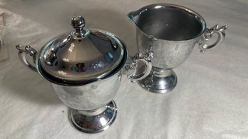 Pair Of Silverplate Cream And Sugar Vessels