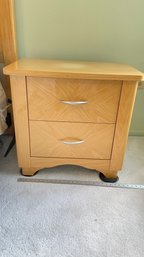 Midcentury Modern Matching Lacquered Birch Nightstands (2), 27'w X 17.5'd X 24'h