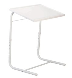 (2) Easy Comforts Adjustable Tray Tables, White, NEW In BOX, 6 Heights And 3 Angles To Choose MSRP $35 Ea