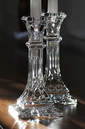 2 Waterford Crystal, Lismore 10' Candlesticks, Pair