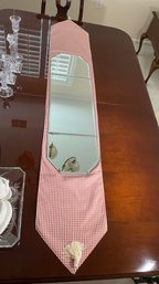 70 Inch Tassled Table Runner With 35 Inch Long 3 Pc Beveled Mirror Set