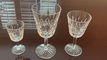 36 Pcs Waterford Crystal Stemware: Lismore 12 Ea Of 3 Sizes