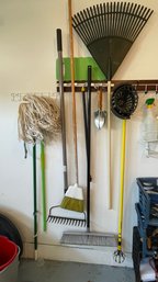 Large Lot Of Tools: Hand Tools, Rake, Broom, Various Files, Paint Rollers, Sm Glue Gun