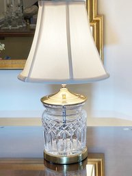 Lismore Barrel Biscuit Jar Lamp Crystal Brass