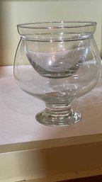 Lot Of 8 Glass Nested Shrimp Cocktail Dishes, Crushed Ice Goes Below