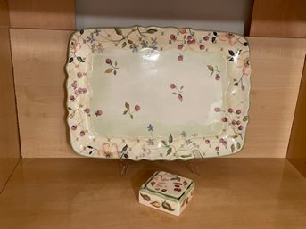 Tracy Porter DisTracy Porter Display Or Serving Platter And Coaster Set Hand-painted