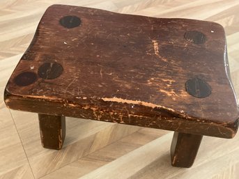 Solid Wood Footstool Chimney Mountain Craftsmen Indian Lake, New York