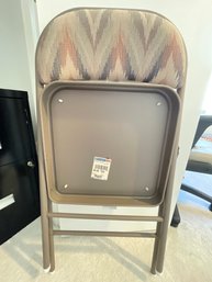 Single Samsonite Folding Chair With Padded Seat, Taupe Metal