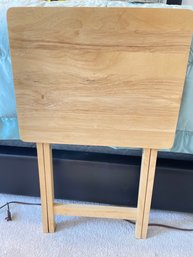 Single Folding TV Tray Table, Blonde Wood