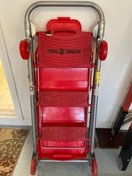 Total Trolley Rolling Trolley And Ladder, Metal And Plastic