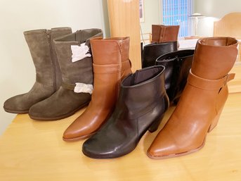 Womens Fashion Boots-NEW Or Barely Worn! Blk Clarks 7.5 Brown Soul Sz 7. Green Sude Sz 7 Naturalizer