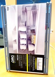 Kitchen Lot: 4 Speed Electric Handmixer, Rival Can Opener, Pair Of .ORG Metal Expandable Cabinet Shelves