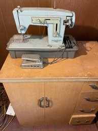 Sears Kenmore, Sewing Machine, 1965 And Cabinet