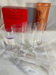 Crystal Pilsner Glasses, Terracotta Wine Chiller, Other Flutes And Wine Glasses